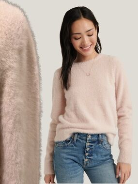 NWOT Lucky Brand Pink Eyelash Crewneck Knit Sweater Women’s S